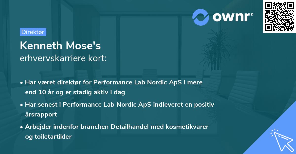 Kenneth Mose's erhvervskarriere kort