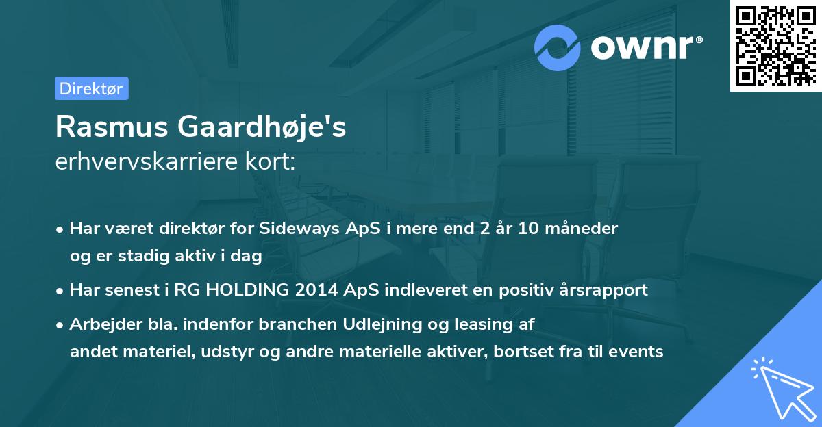 Rasmus Gaardhøje's erhvervskarriere kort