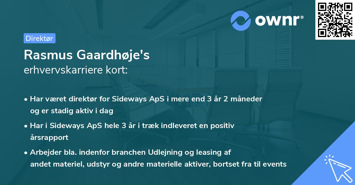 Rasmus Gaardhøje's erhvervskarriere kort