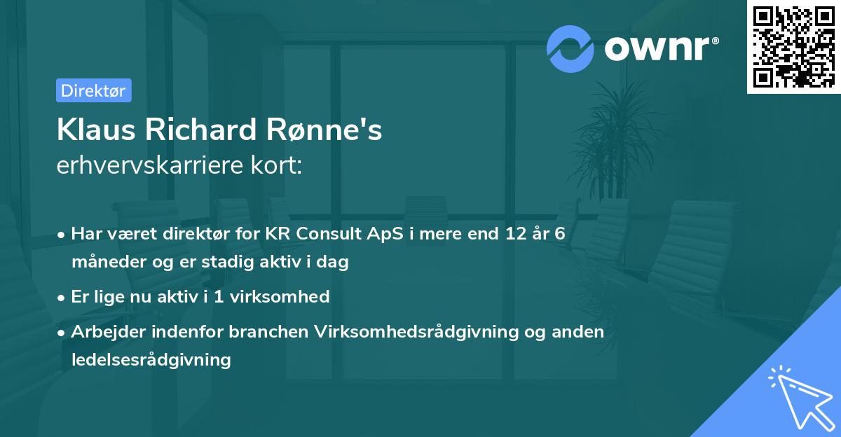 Klaus Richard Rønne's erhvervskarriere kort