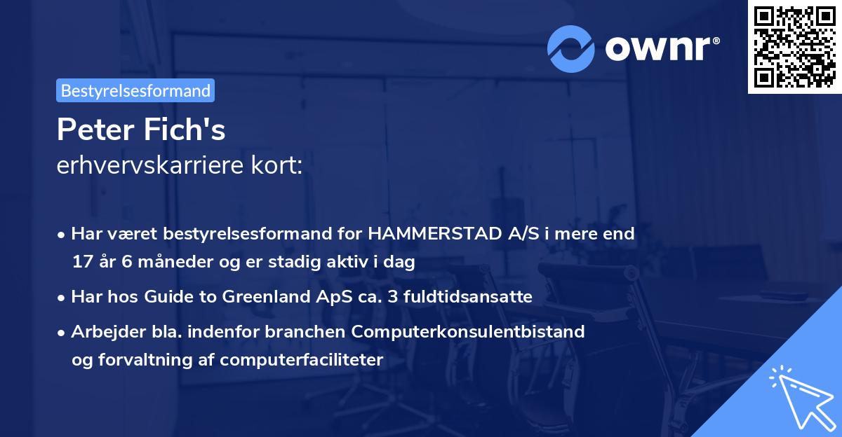 Peter Fich's erhvervskarriere kort
