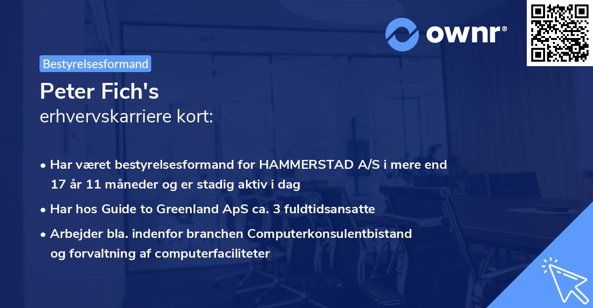Peter Fich's erhvervskarriere kort