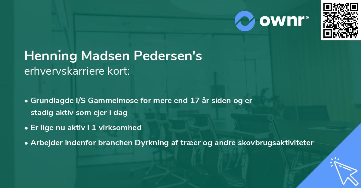 Henning Madsen Pedersen's erhvervskarriere kort