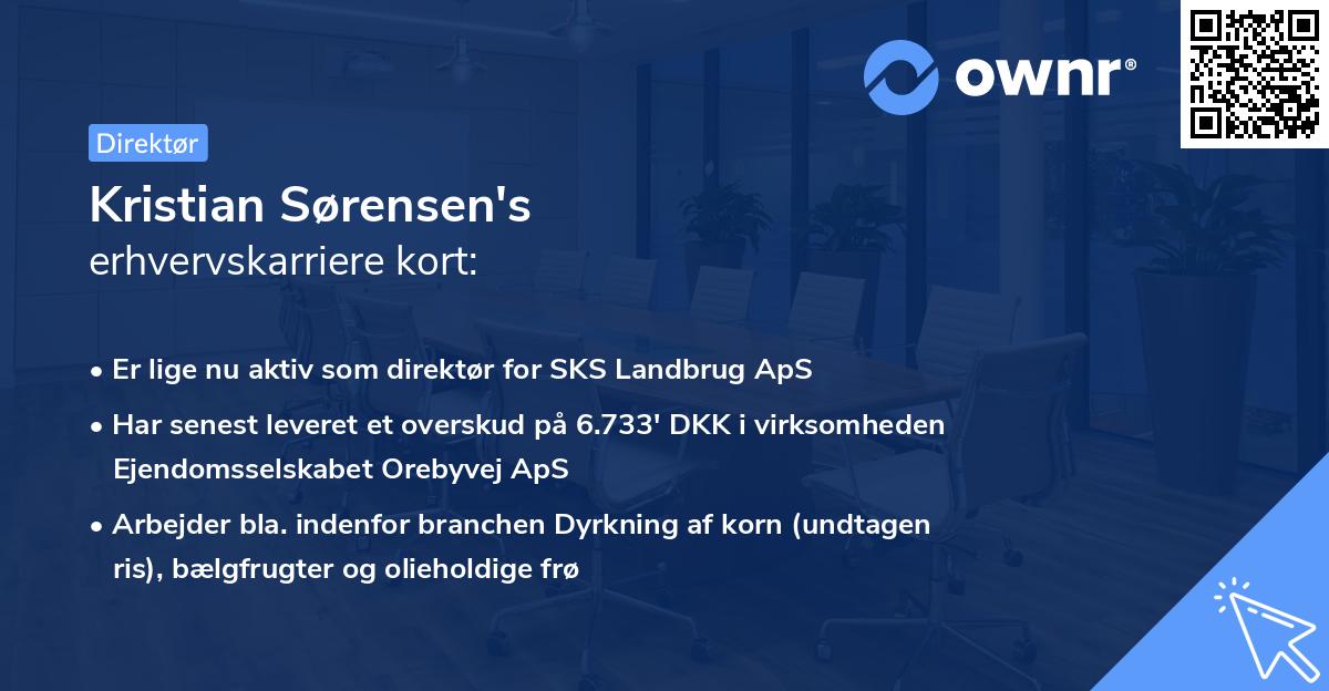 Kristian Sørensen's erhvervskarriere kort