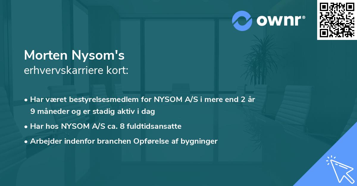 Morten Nysom's erhvervskarriere kort