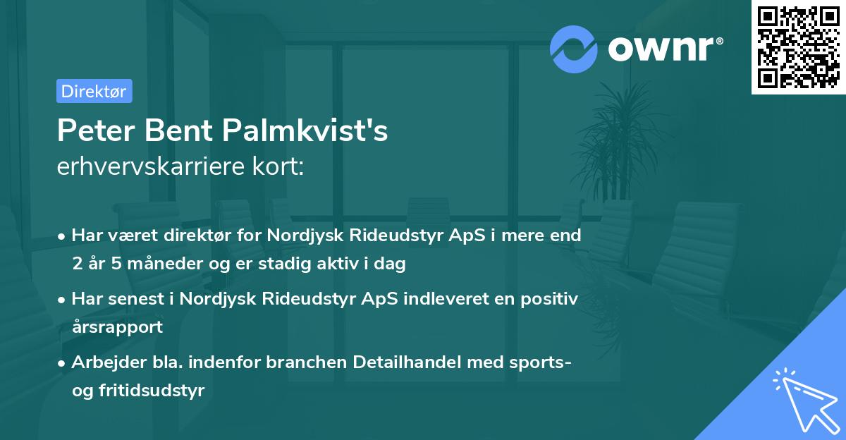 Peter Bent Palmkvist's erhvervskarriere kort