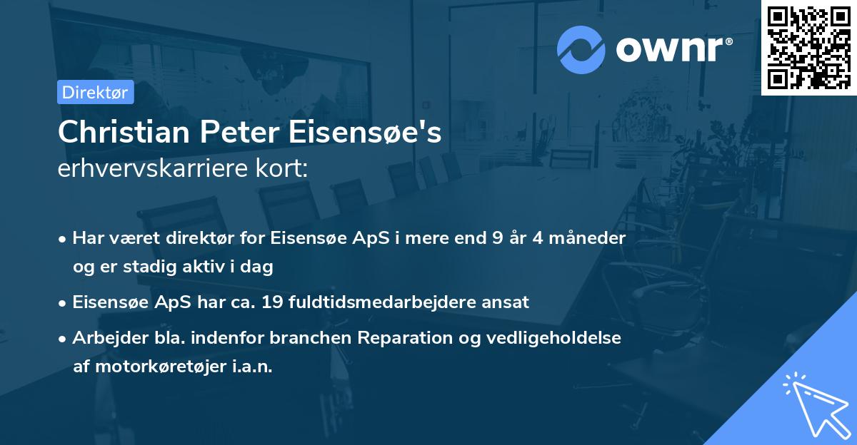Christian Peter Eisensøe's erhvervskarriere kort