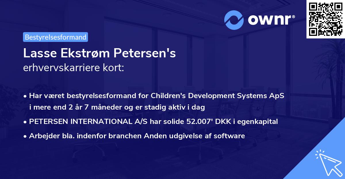 Lasse Ekstrøm Petersen's erhvervskarriere kort