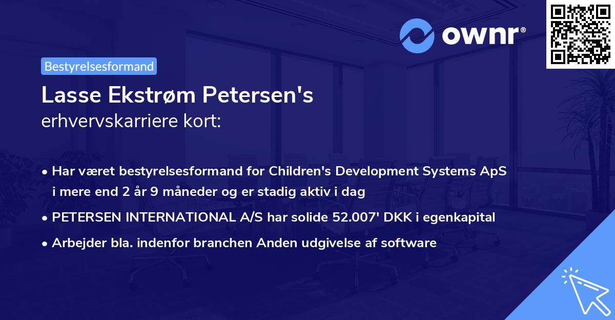 Lasse Ekstrøm Petersen's erhvervskarriere kort