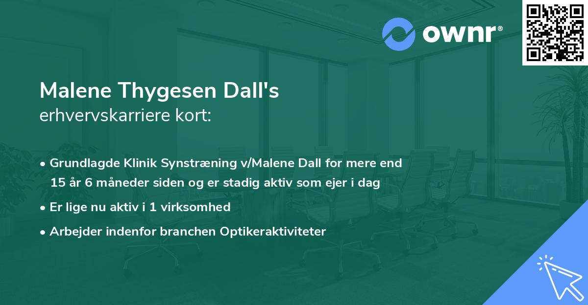 Malene Thygesen Dall's erhvervskarriere kort