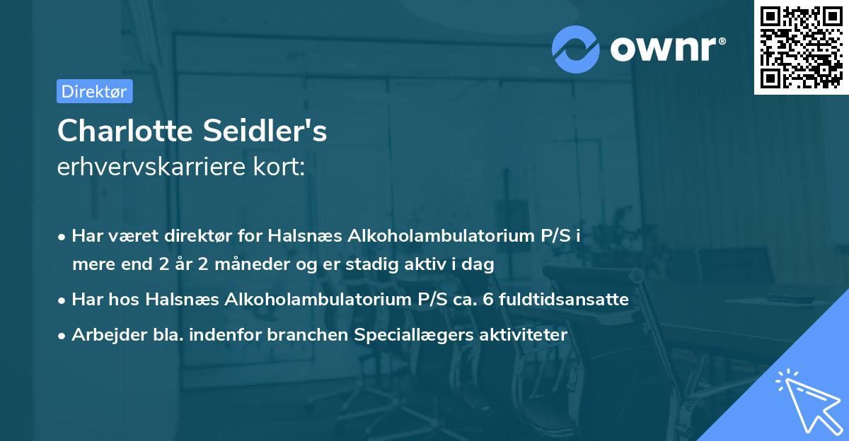 Charlotte Seidler's erhvervskarriere kort