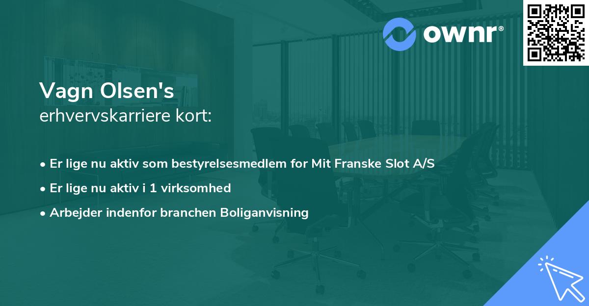 Vagn Olsen's erhvervskarriere kort