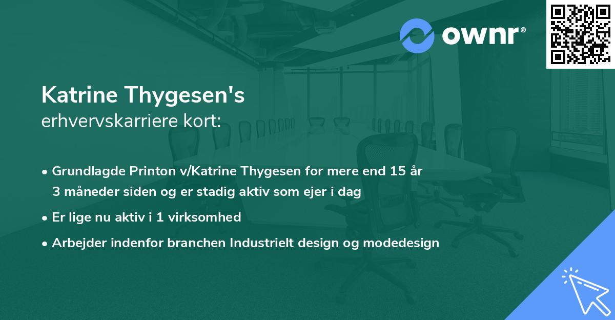 Katrine Thygesen's erhvervskarriere kort