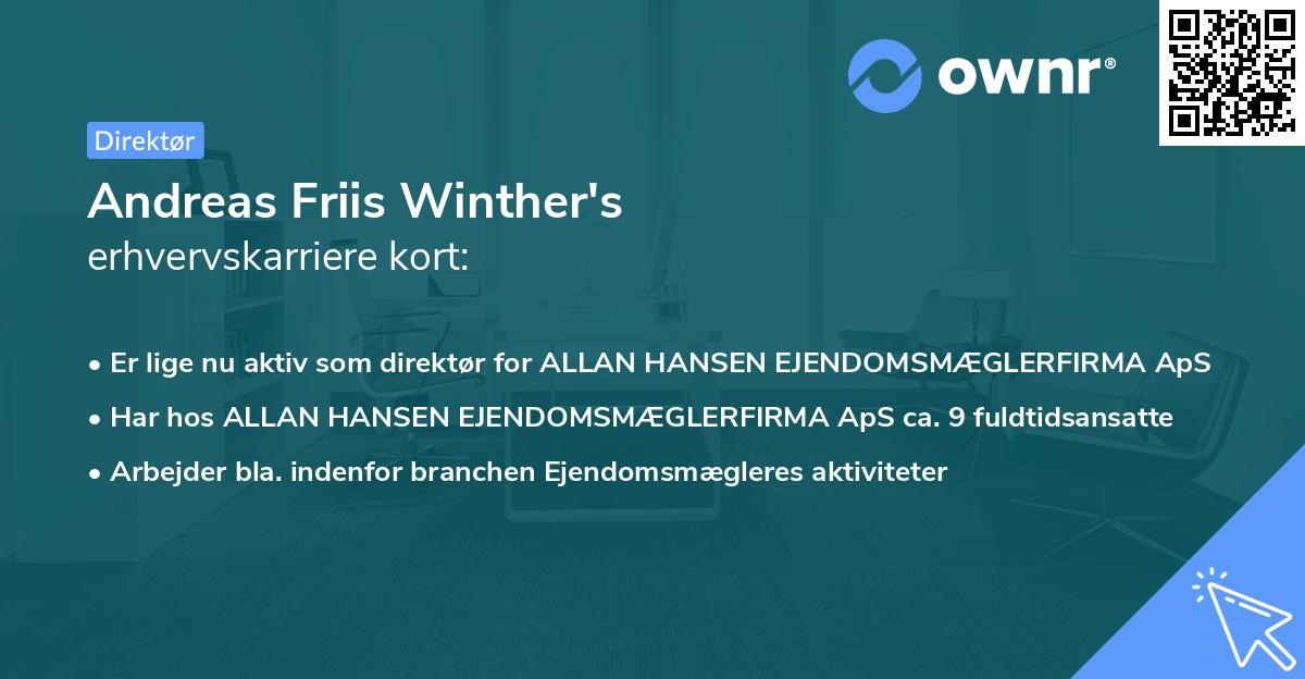 Andreas Friis Winther's erhvervskarriere kort