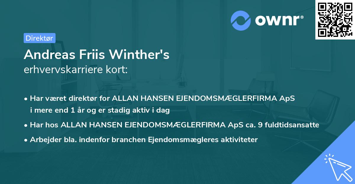 Andreas Friis Winther's erhvervskarriere kort