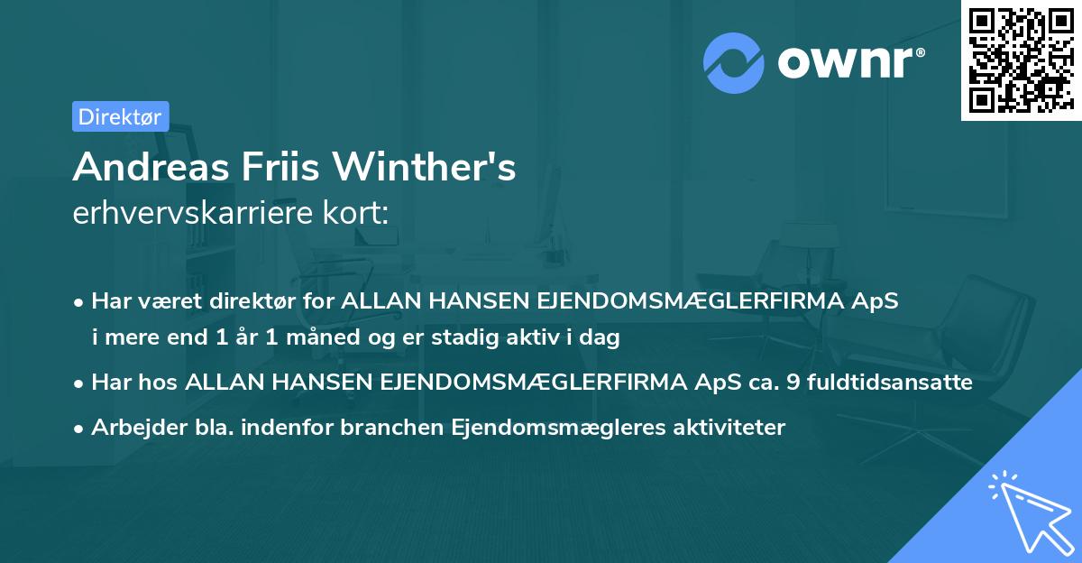 Andreas Friis Winther's erhvervskarriere kort