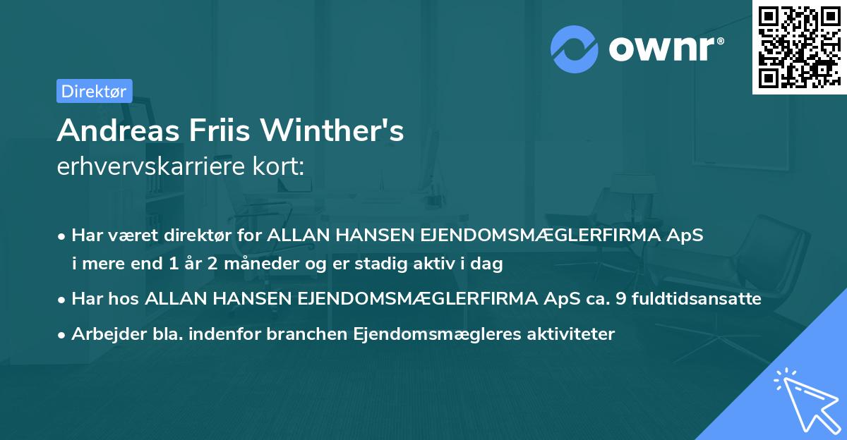 Andreas Friis Winther's erhvervskarriere kort