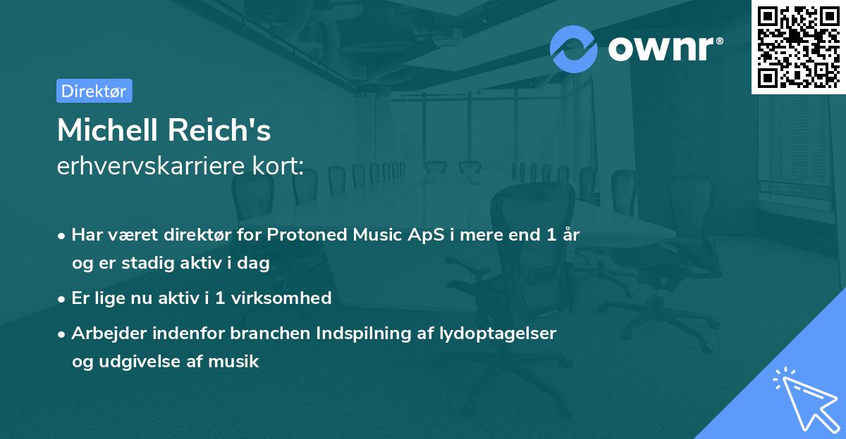 Michell Reich's erhvervskarriere kort