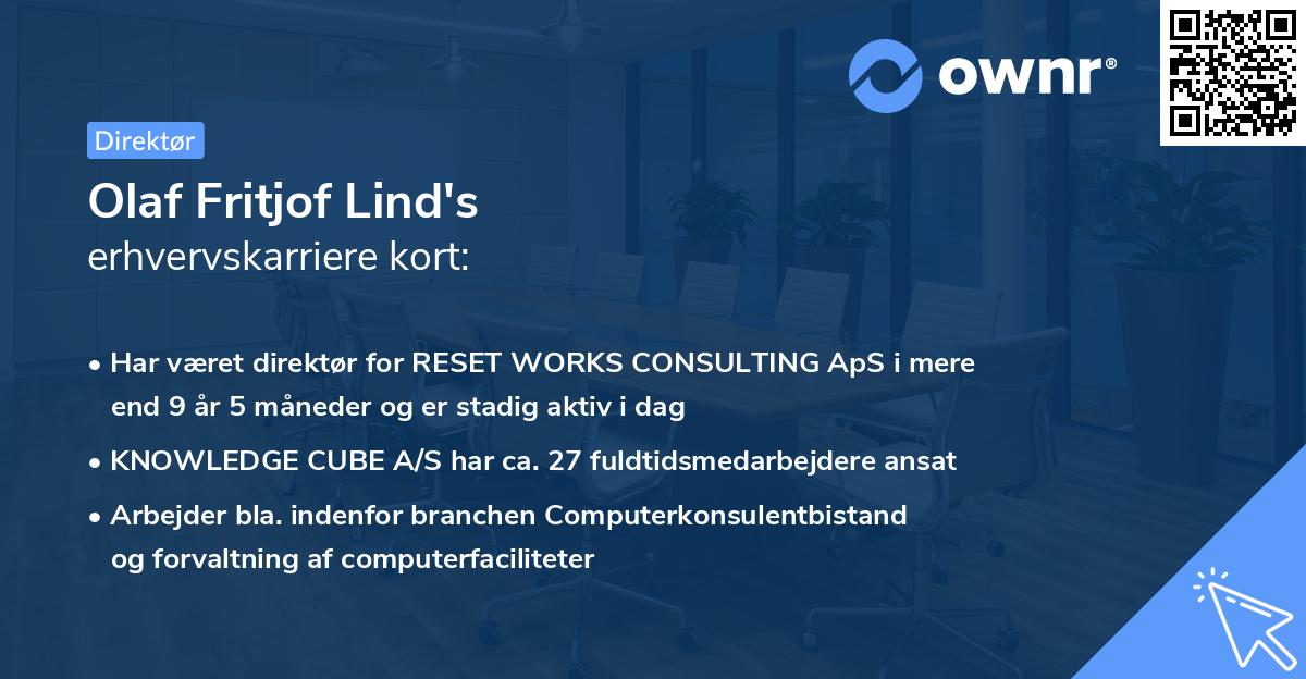 Olaf Fritjof Lind's erhvervskarriere kort