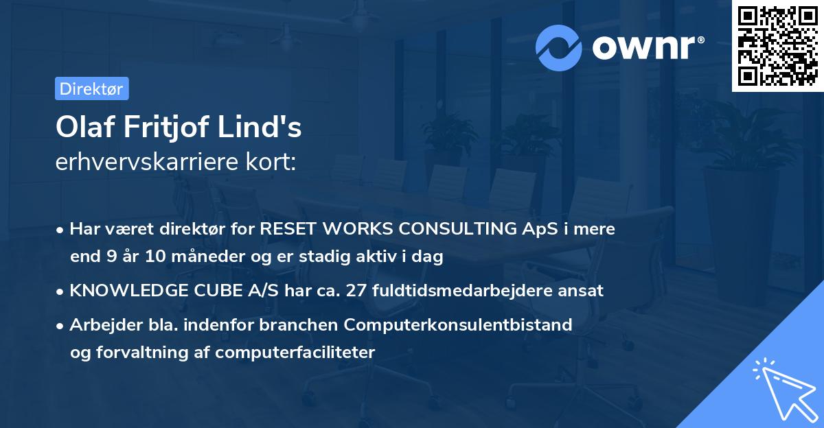 Olaf Fritjof Lind's erhvervskarriere kort