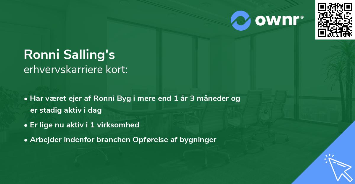 Ronni Salling's erhvervskarriere kort
