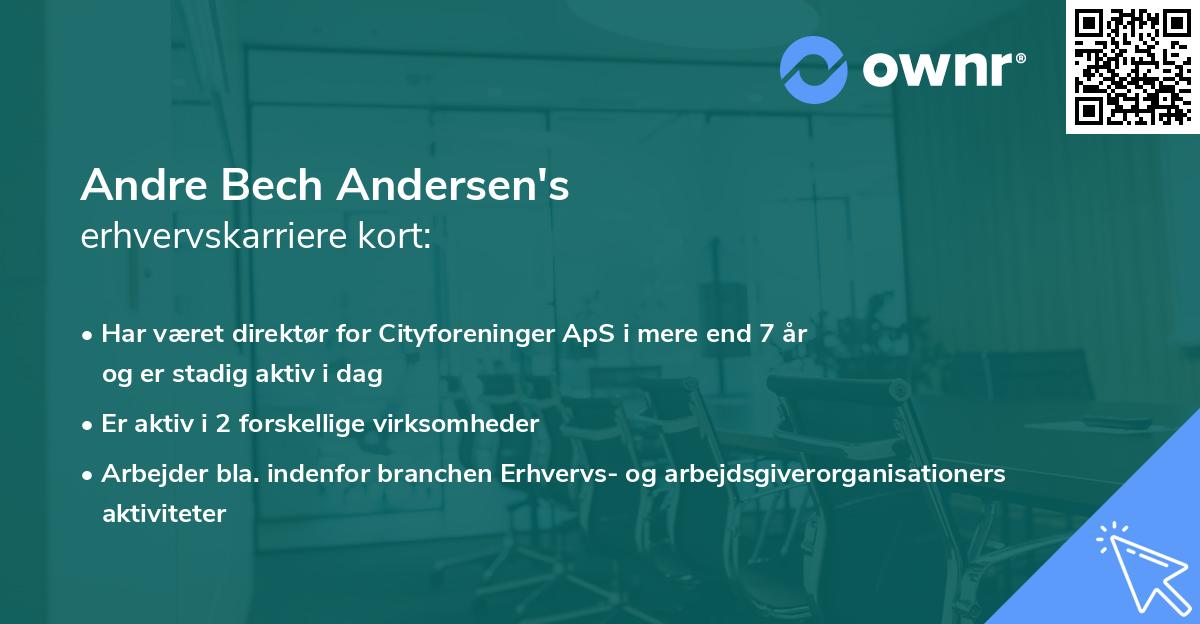 Andre Bech Andersen's erhvervskarriere kort