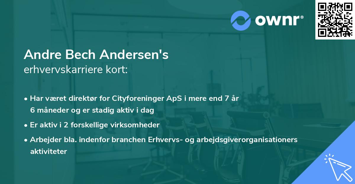 Andre Bech Andersen's erhvervskarriere kort