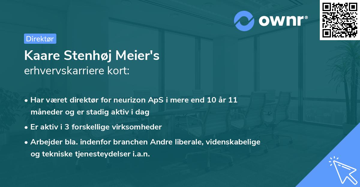 Kaare Stenhøj Meier's erhvervskarriere kort