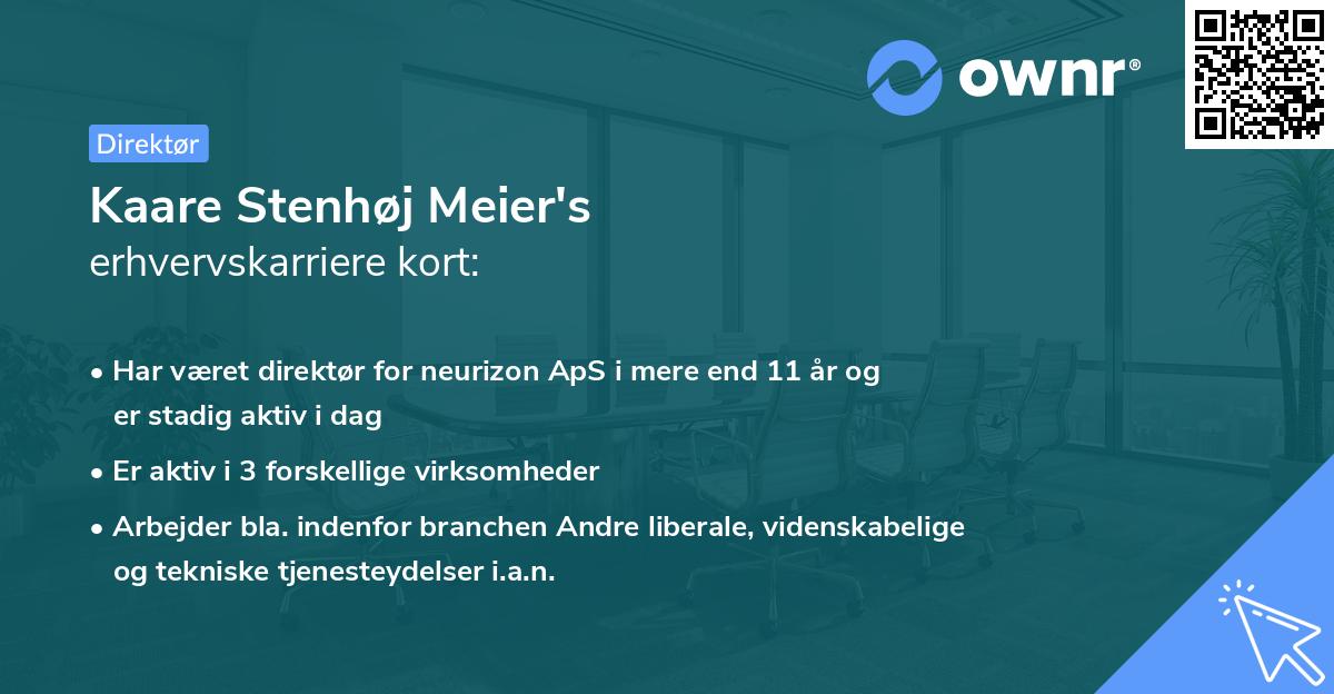 Kaare Stenhøj Meier's erhvervskarriere kort