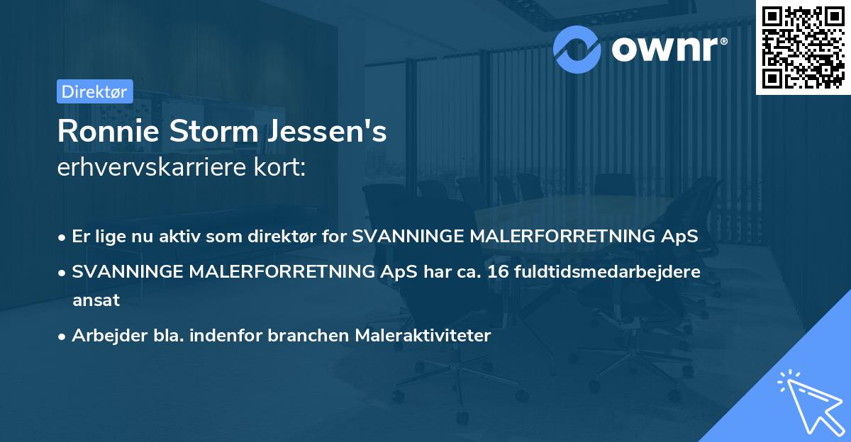 Ronnie Storm Jessen's erhvervskarriere kort