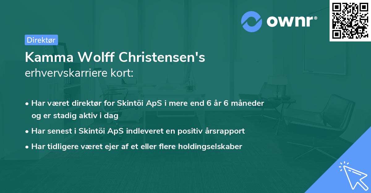 Kamma Wolff Christensen's erhvervskarriere kort