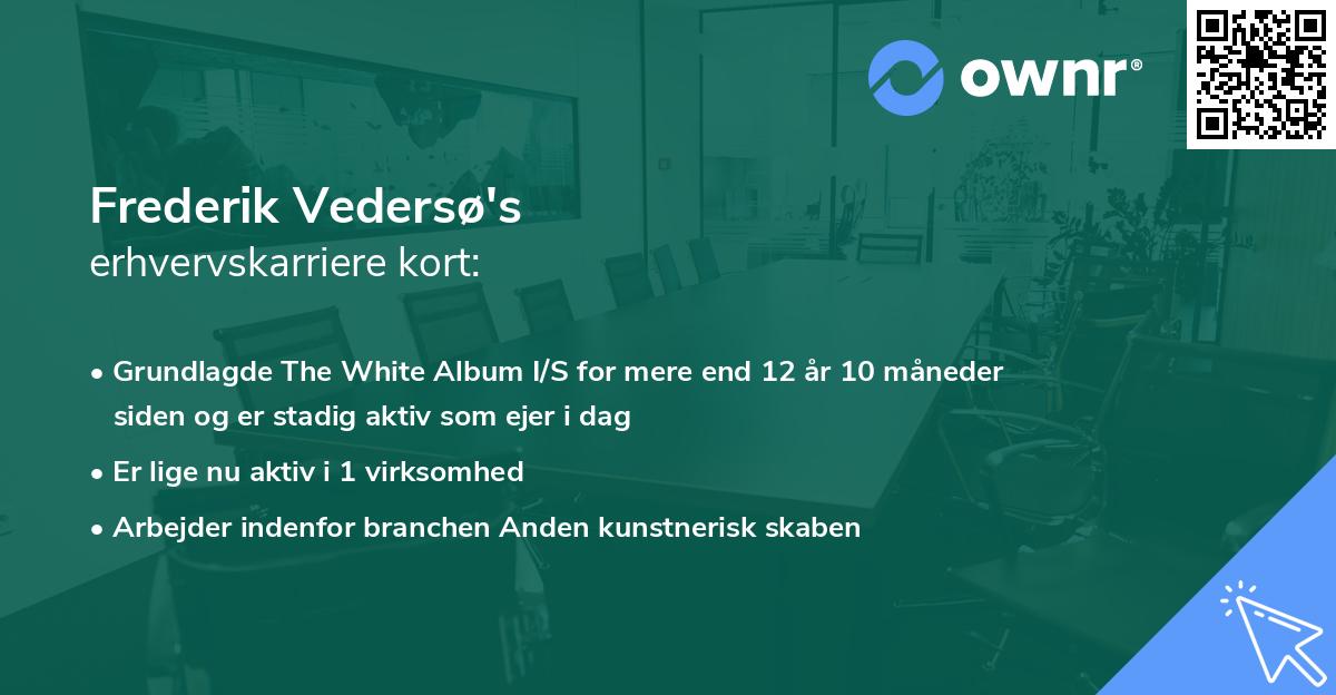 Frederik Vedersø's erhvervskarriere kort