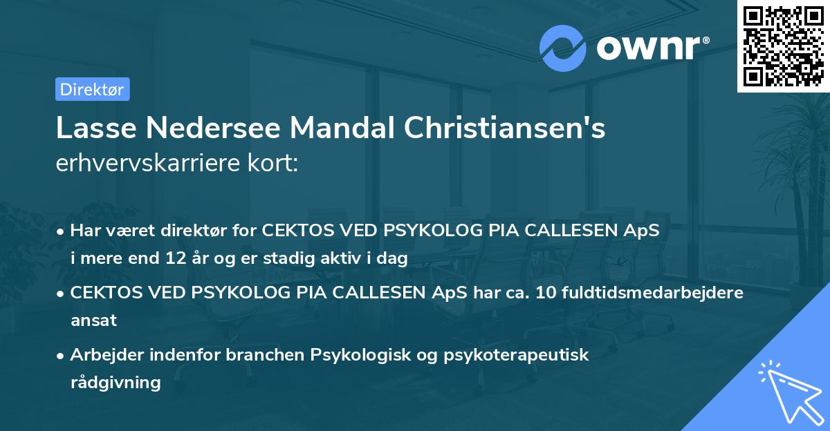 Lasse Nedersee Mandal Christiansen's erhvervskarriere kort