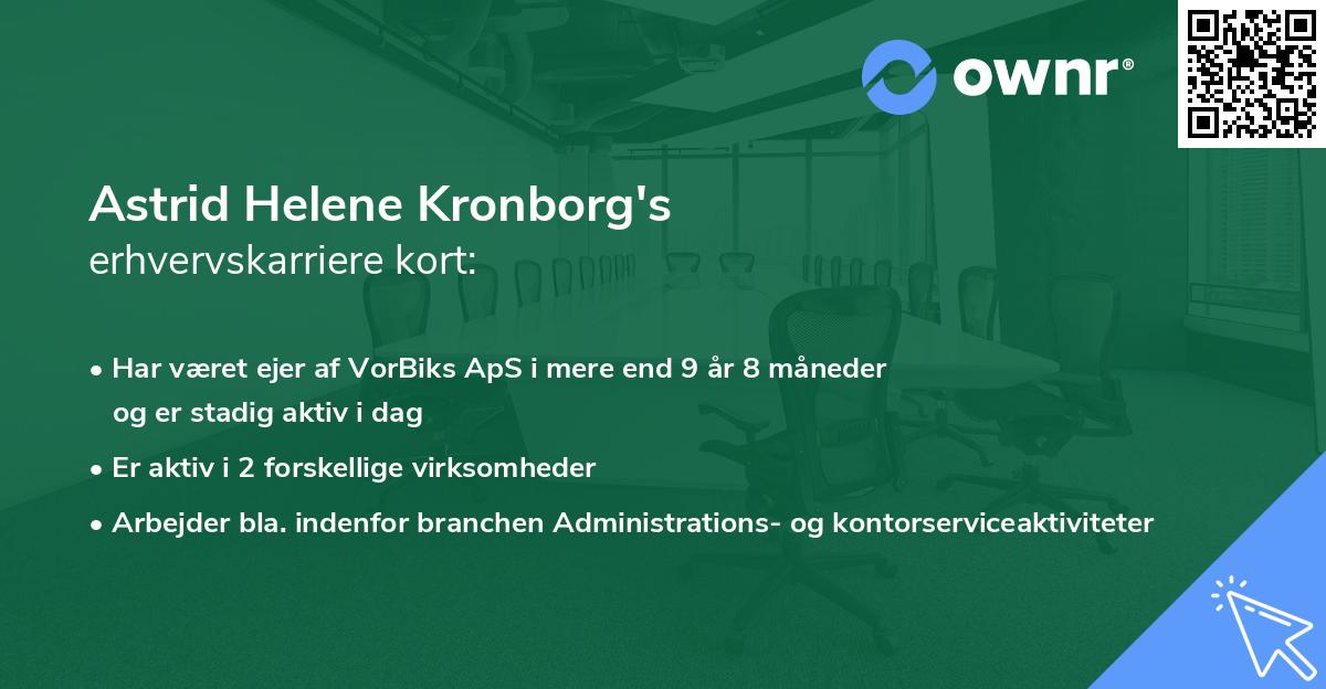 Astrid Helene Kronborg's erhvervskarriere kort