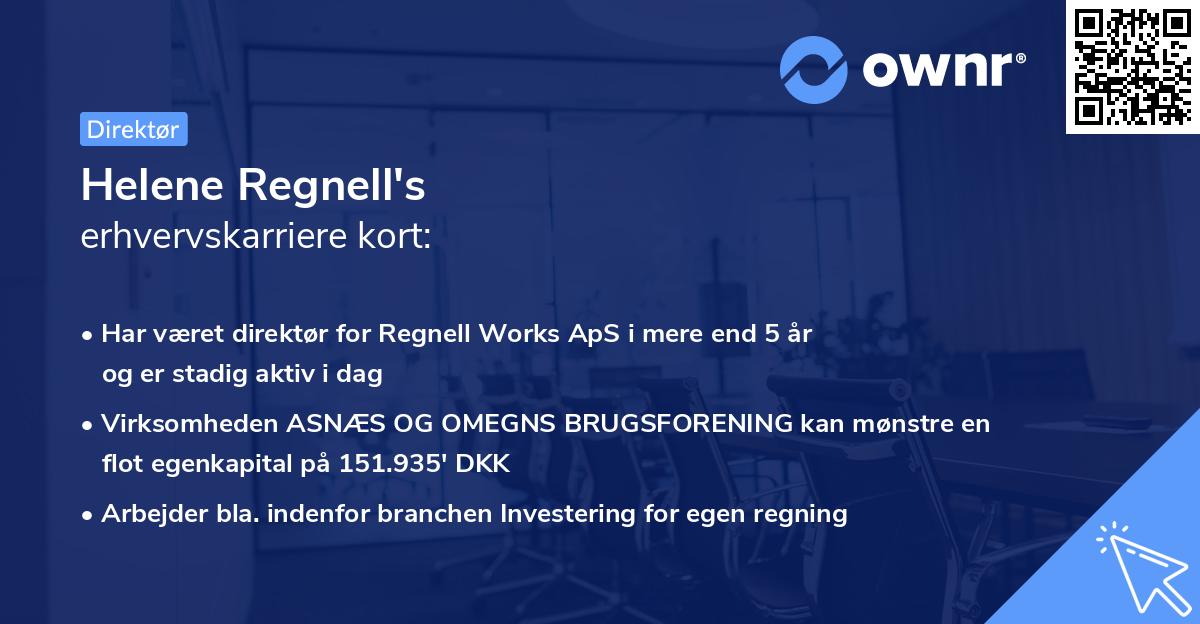 Helene Regnell's erhvervskarriere kort