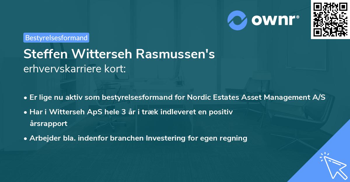 Steffen Witterseh Rasmussen's erhvervskarriere kort