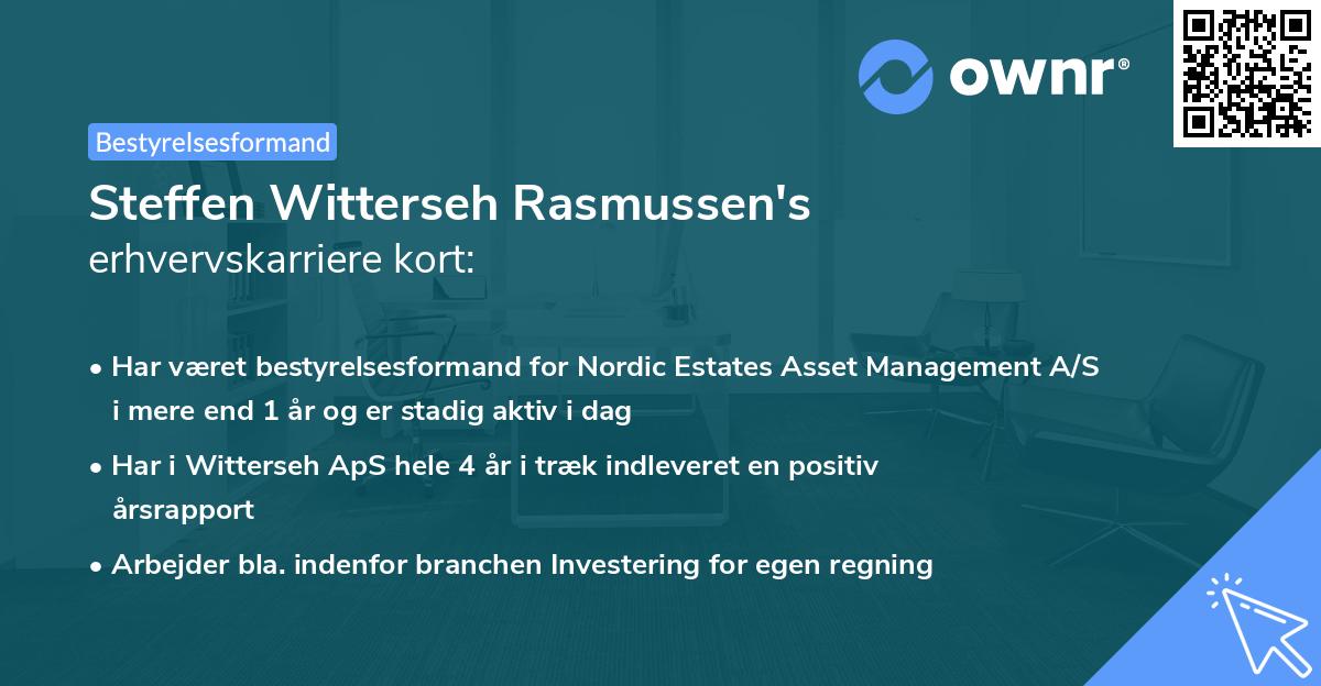 Steffen Witterseh Rasmussen's erhvervskarriere kort