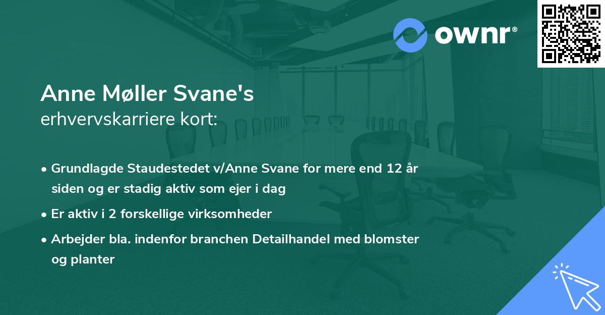 Anne Møller Svane's erhvervskarriere kort