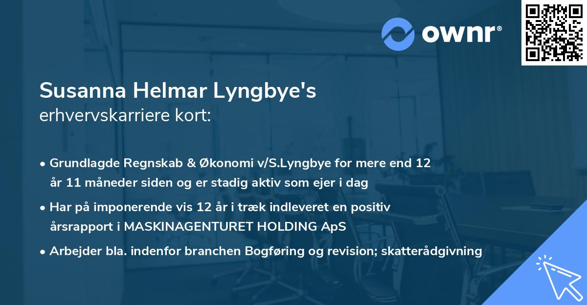 Susanna Helmar Lyngbye's erhvervskarriere kort