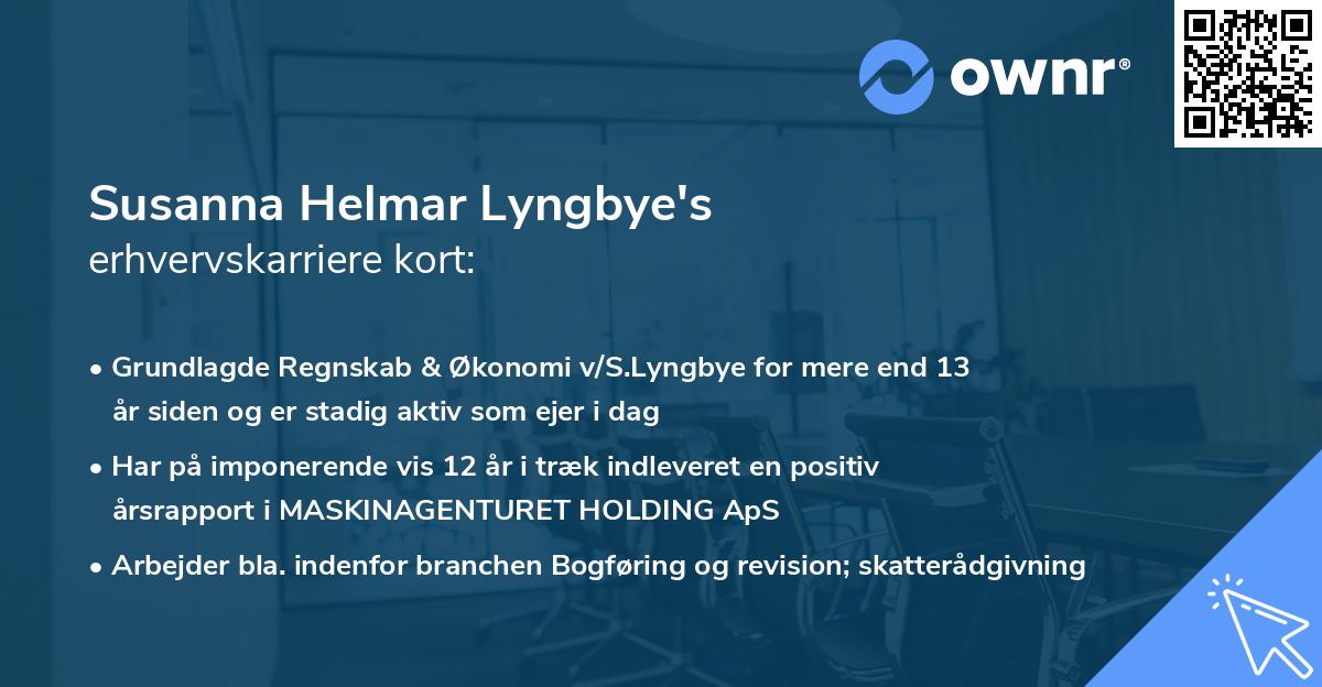Susanna Helmar Lyngbye's erhvervskarriere kort