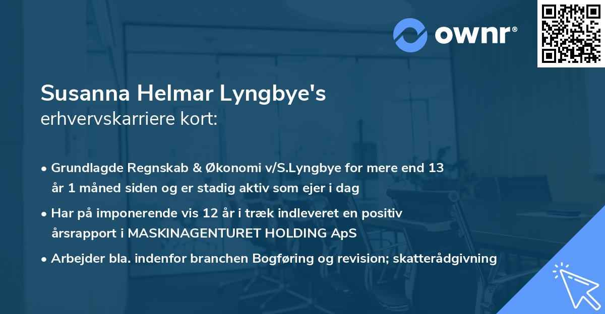 Susanna Helmar Lyngbye's erhvervskarriere kort