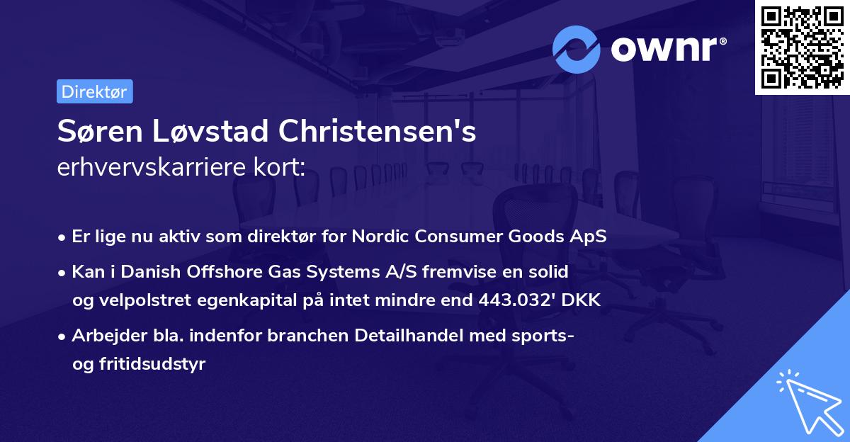 Søren Løvstad Christensen's erhvervskarriere kort
