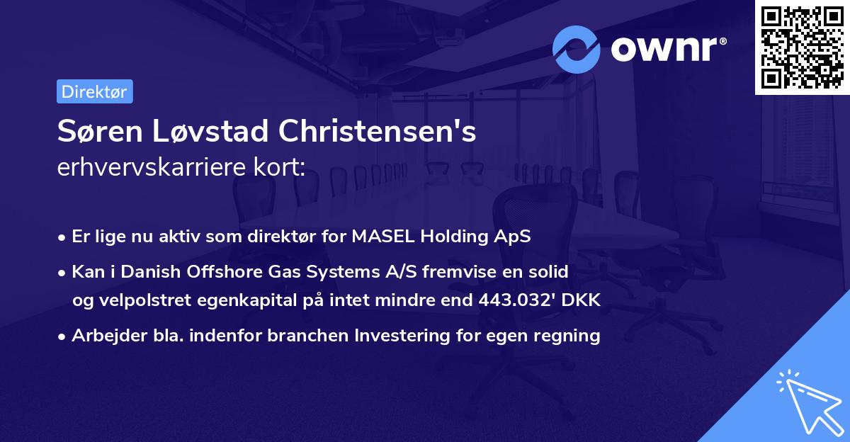 Søren Løvstad Christensen's erhvervskarriere kort