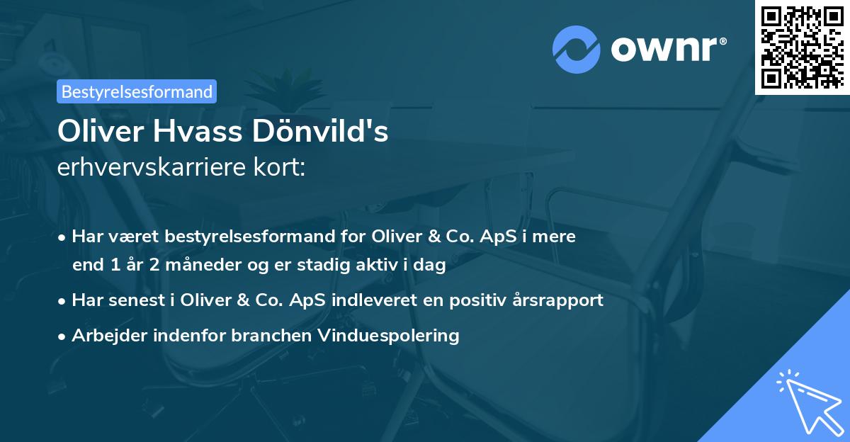 Oliver Hvass Dönvild's erhvervskarriere kort