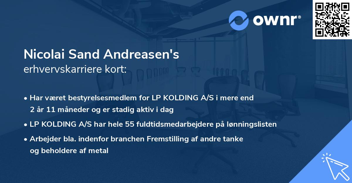 Nicolai Sand Andreasen's erhvervskarriere kort