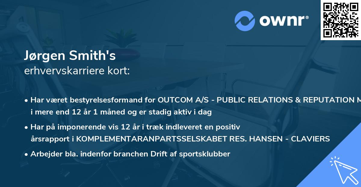 Jørgen Smith's erhvervskarriere kort