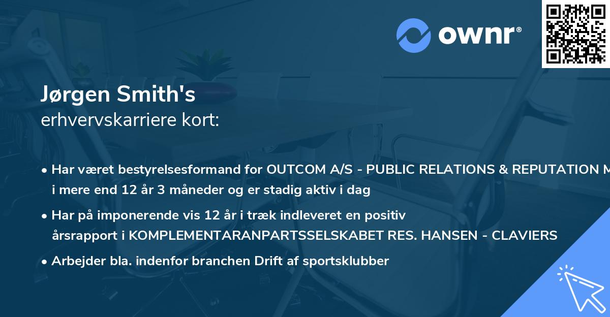 Jørgen Smith's erhvervskarriere kort