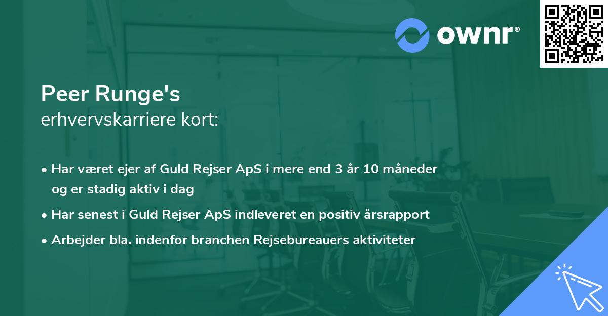 Peer Runge's erhvervskarriere kort