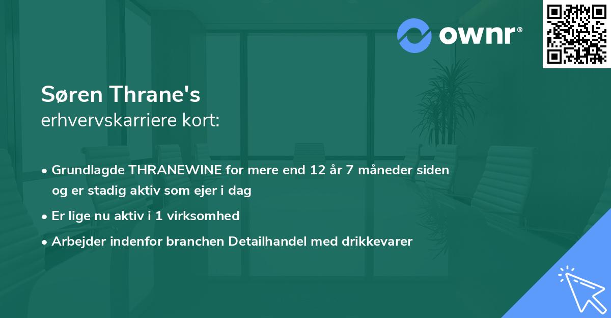 Søren Thrane's erhvervskarriere kort