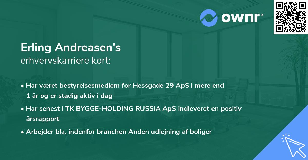 Erling Andreasen's erhvervskarriere kort